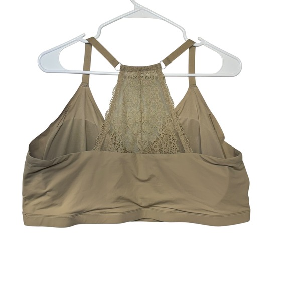 Maurices Womens 3X Tan Lace Racerback Seamless Bralette Molded Cups 180295 - Picture 3 of 4